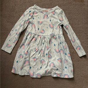 Cat & Jack Girls Rainbow Dress Size 5T Gray Pink Casual Kids Dress